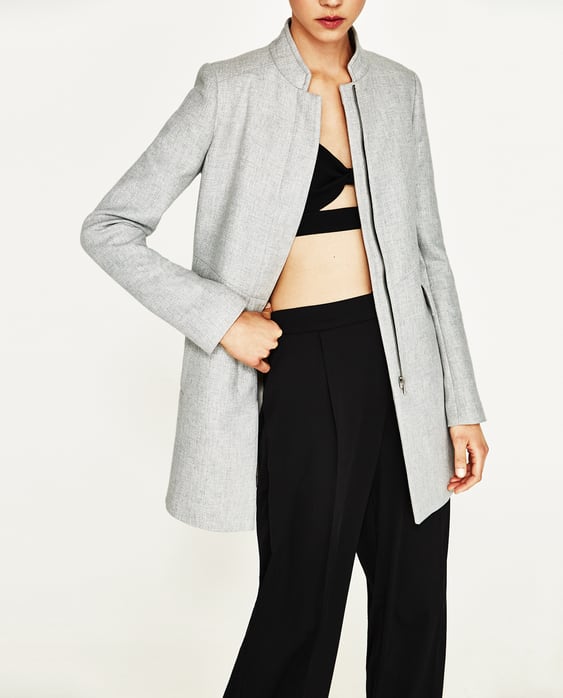 Image 2 of INVERTED LAPEL FROCK COAT from Zara