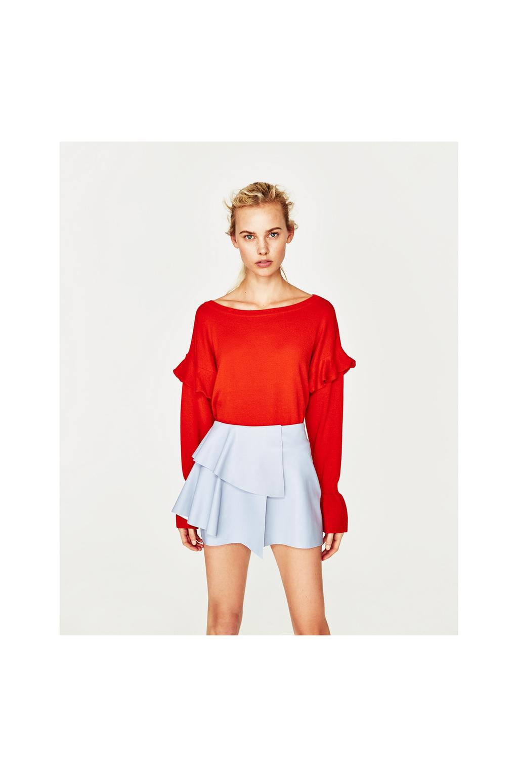 Imagen 1 de MINI FALDA EFECTO PIEL VOLANTE de Zara