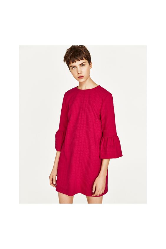 DRESS WITH FRILLED SLEEVES