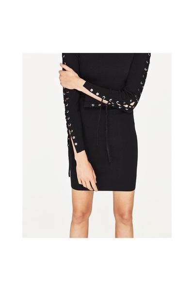 Imagen 6 de VESTIDO MANGAS LAZO de Zara