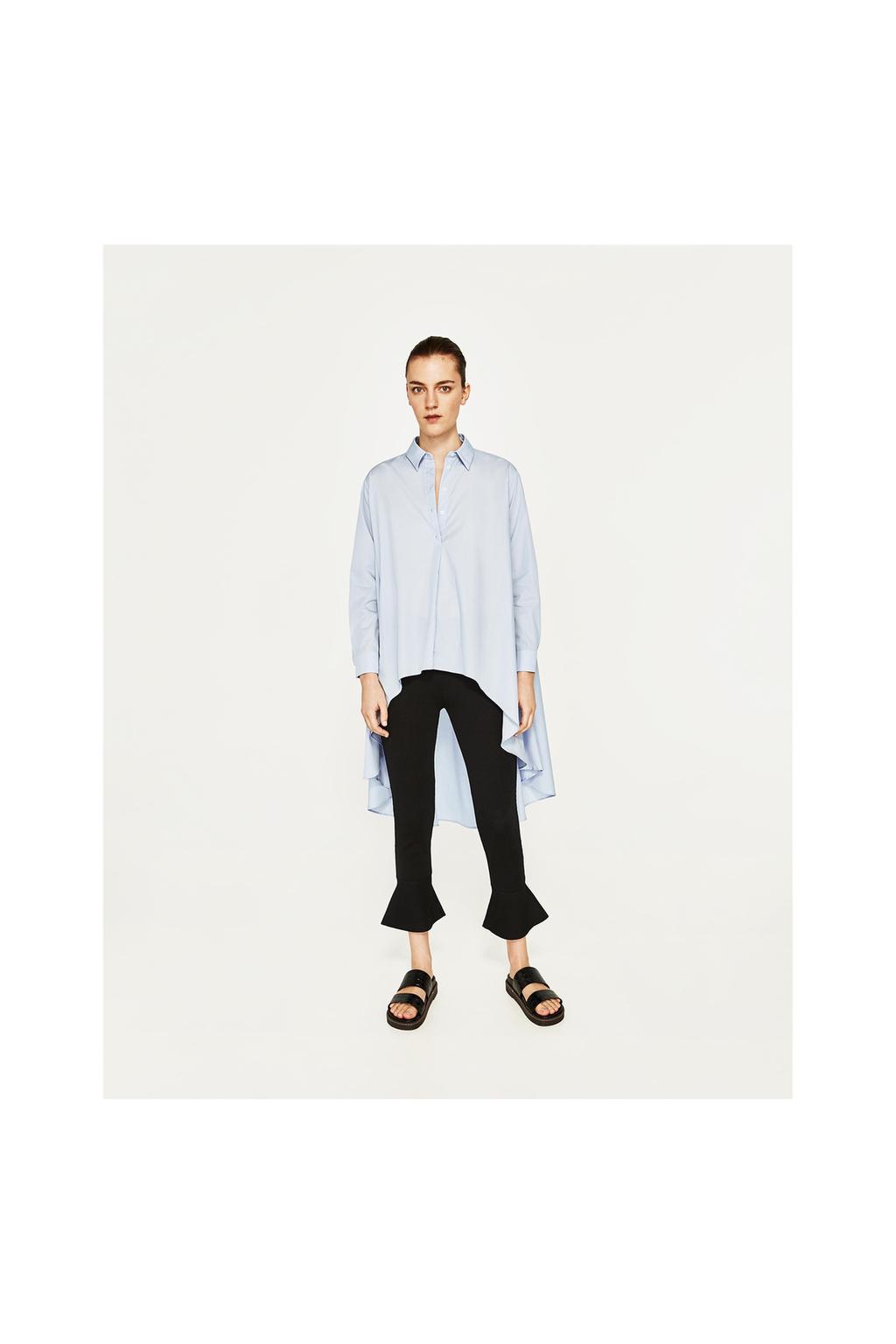 Imagen 1 de PANTALÓN CROPPED VOLANTE BAJO de Zara