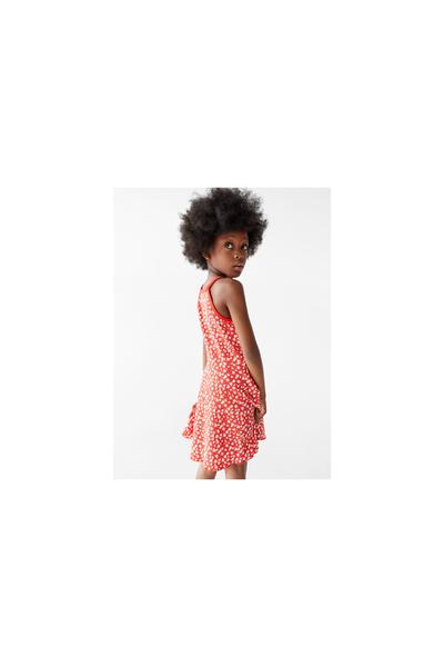 Zara FLORAL RIBBED DRESS