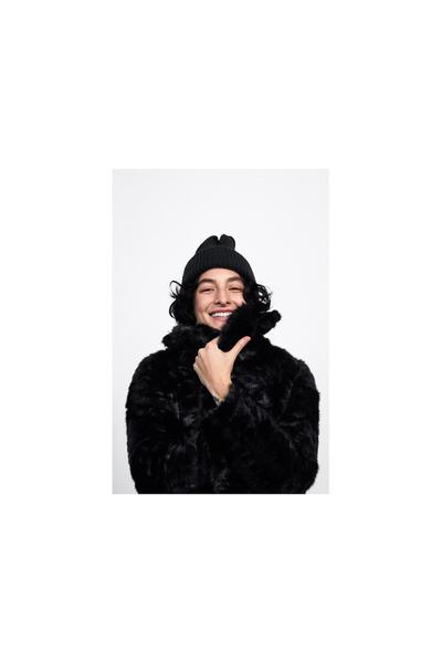 Zara BUTTONED FAUX FUR COAT