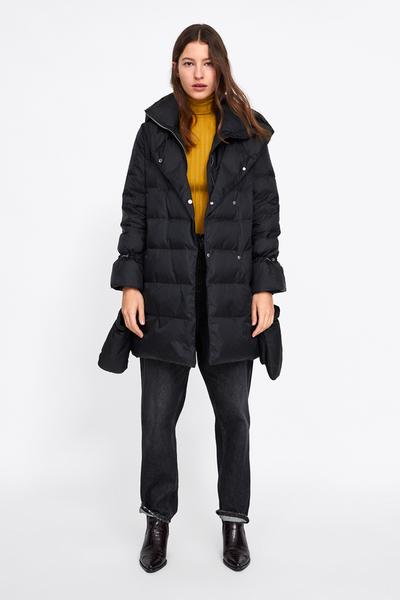 Zara DOWN COAT WITH WRAP COLLAR