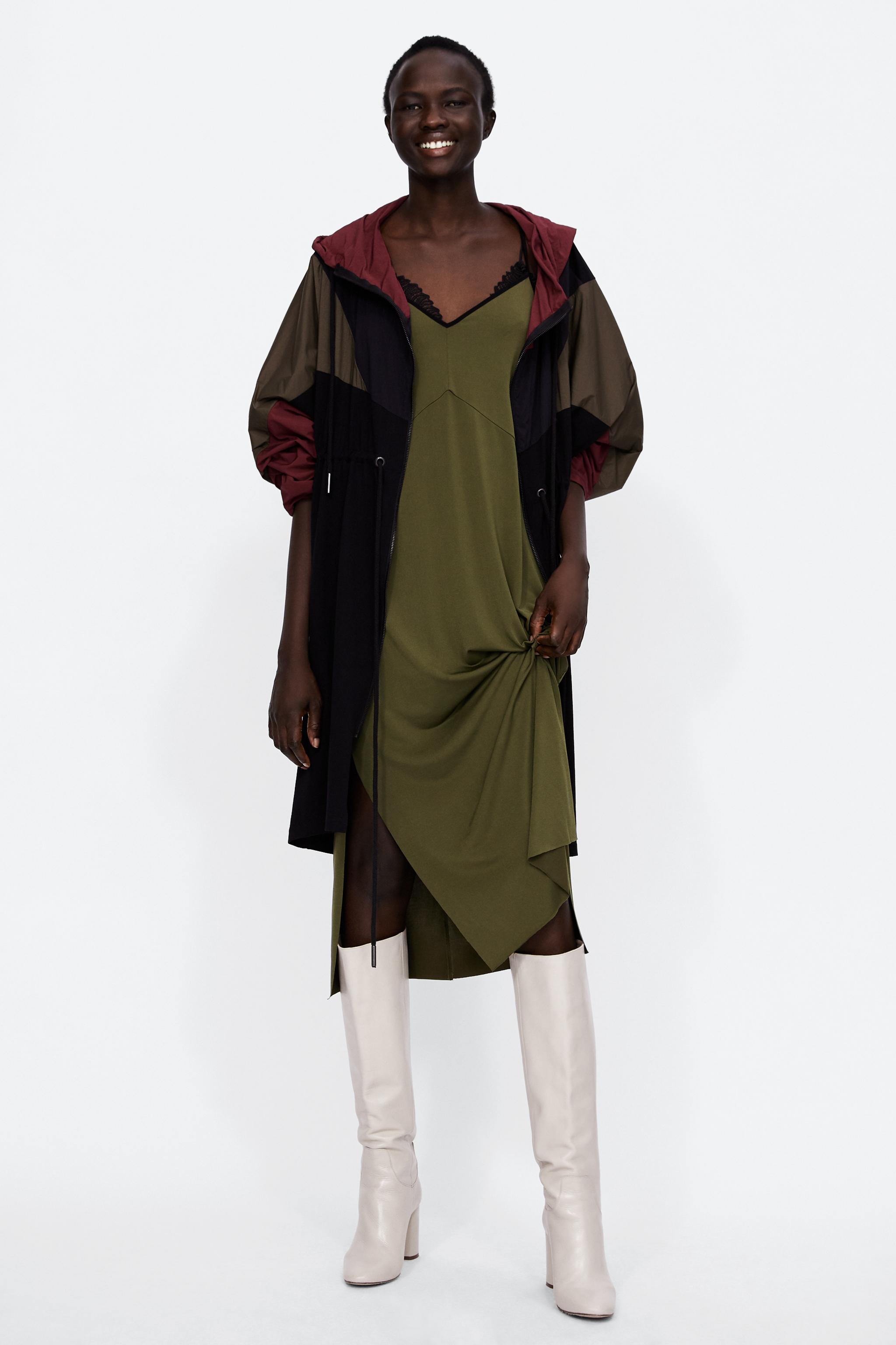 Zara COMBINED COLORBLOCK RAINCOAT