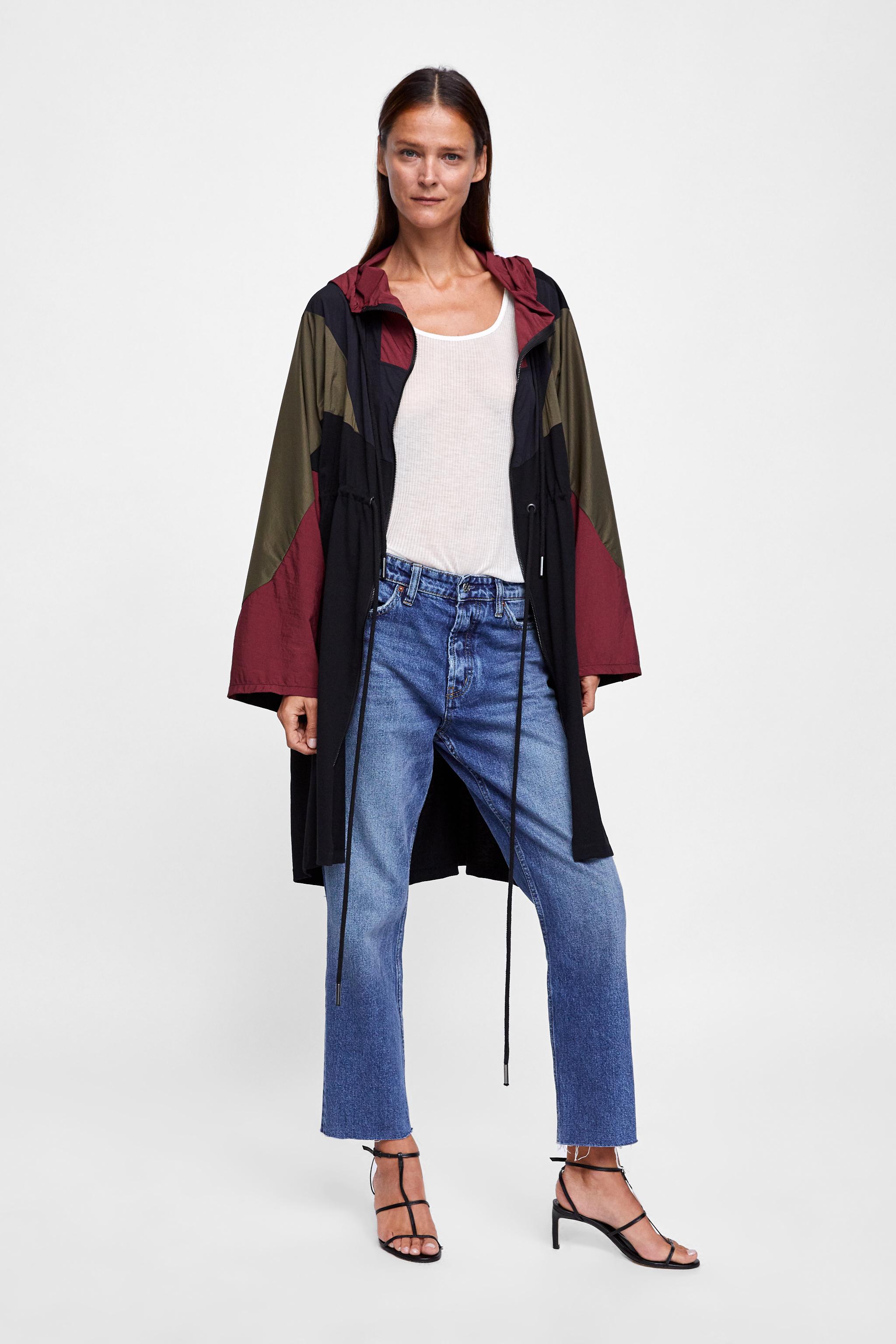 Zara COMBINED COLORBLOCK RAINCOAT