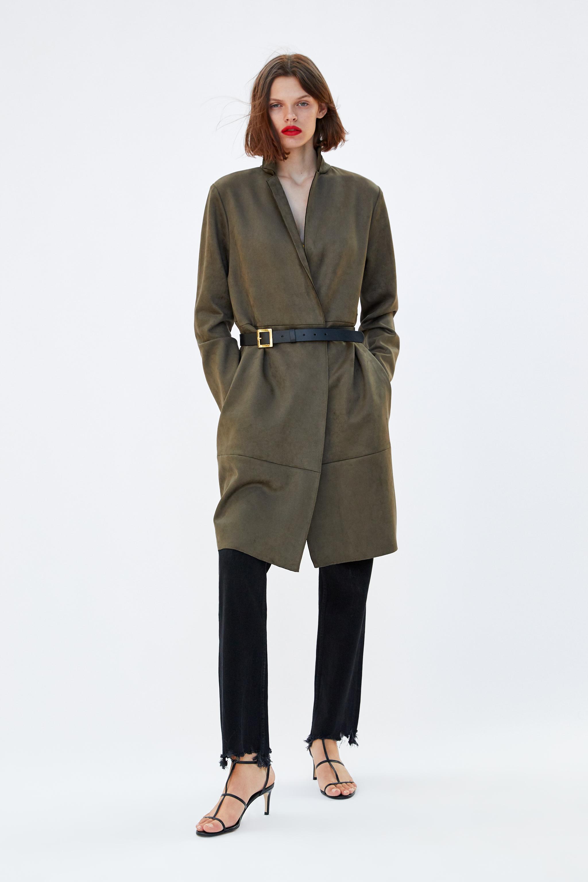 Zara SUEDE LOOK COAT