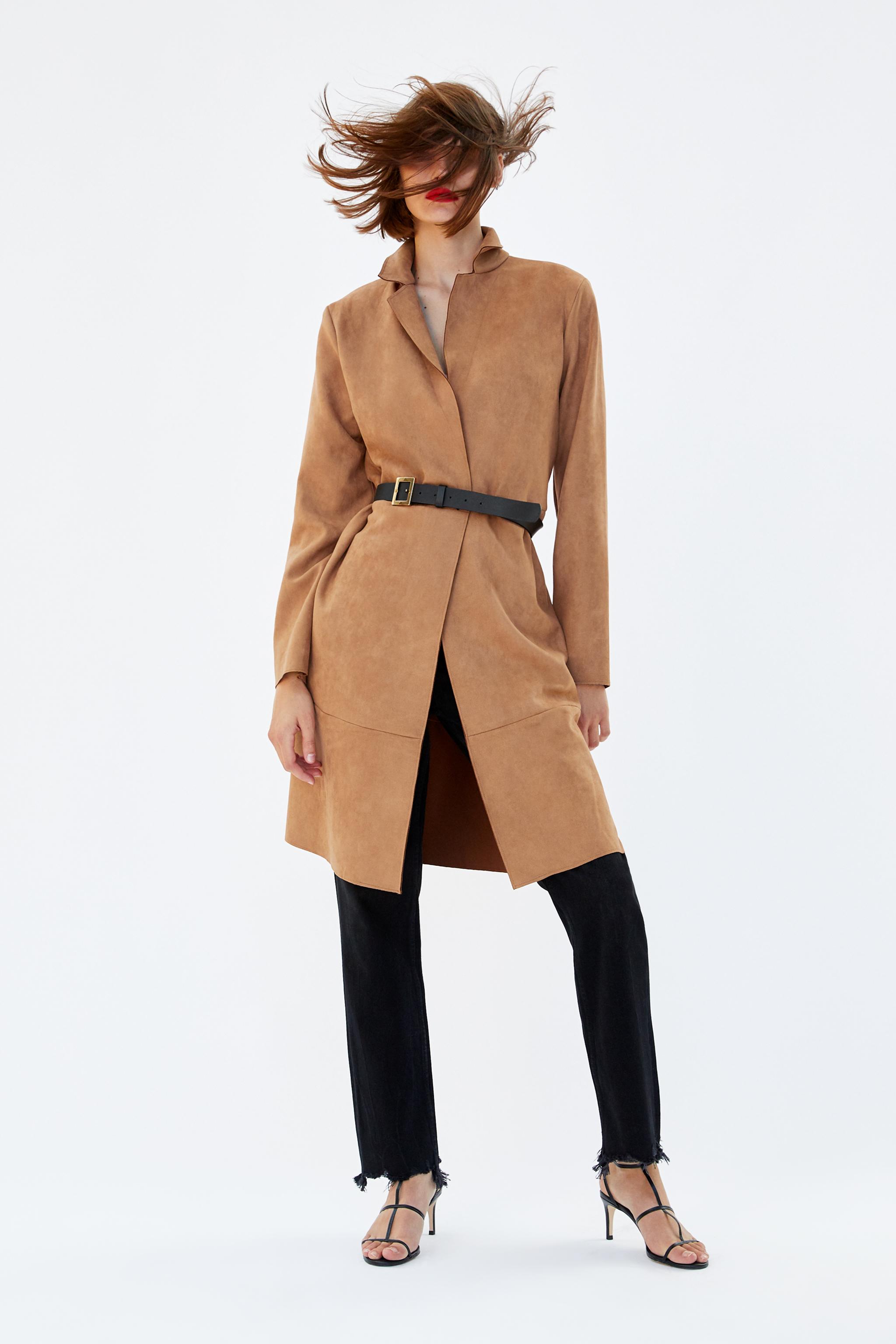 Zara SUEDE LOOK COAT