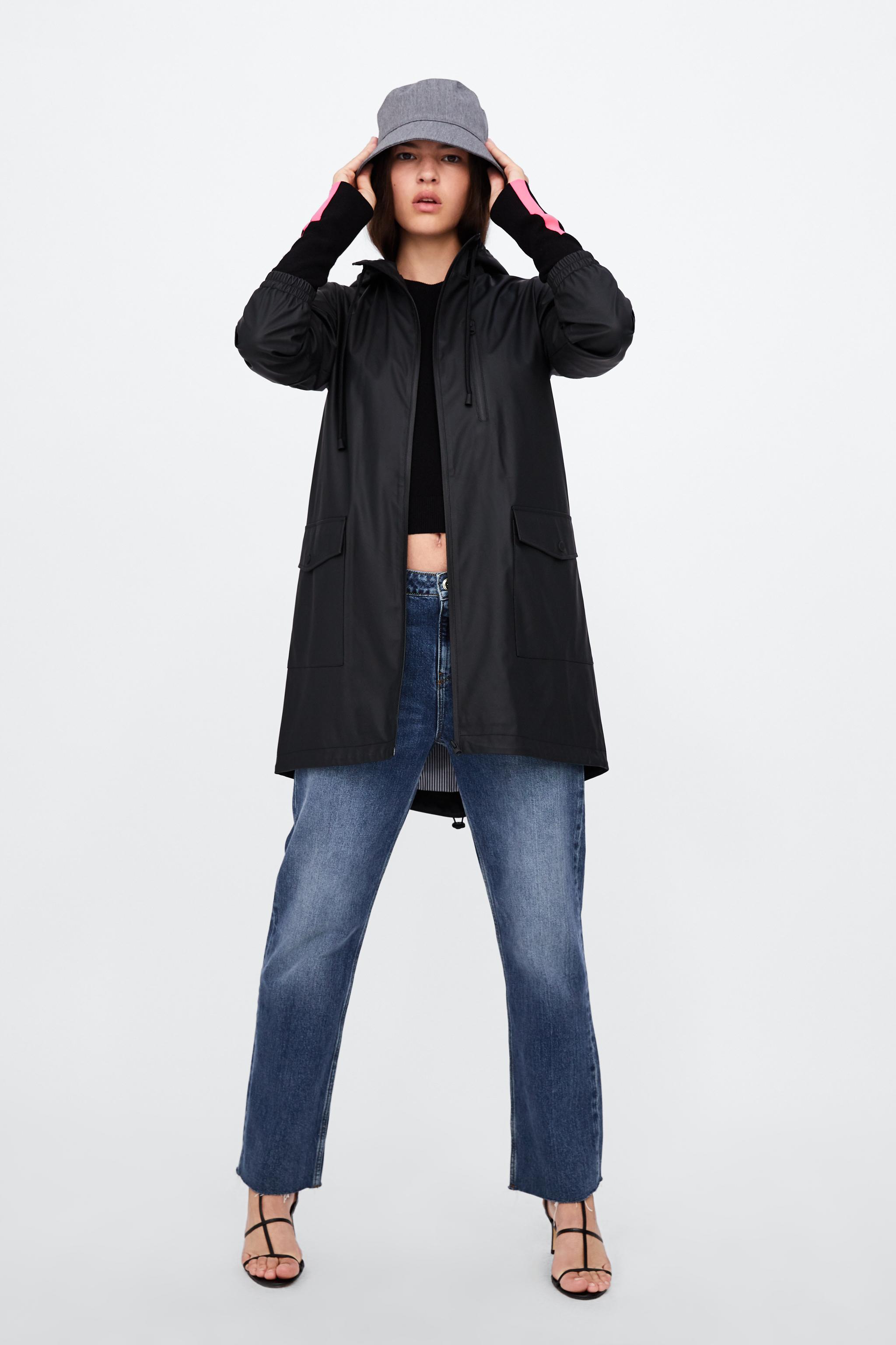 Zara WATER REPELLENT RUBBERIZED PARKA