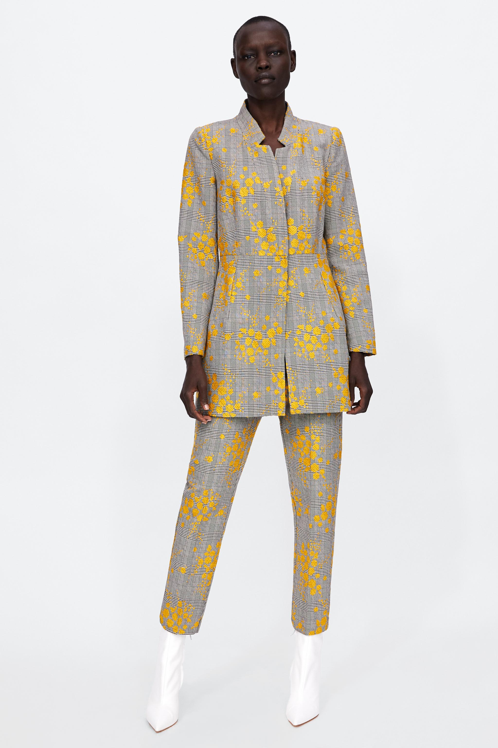 Zara JACQUARD FROCK COAT WITH INVERTED LAPEL