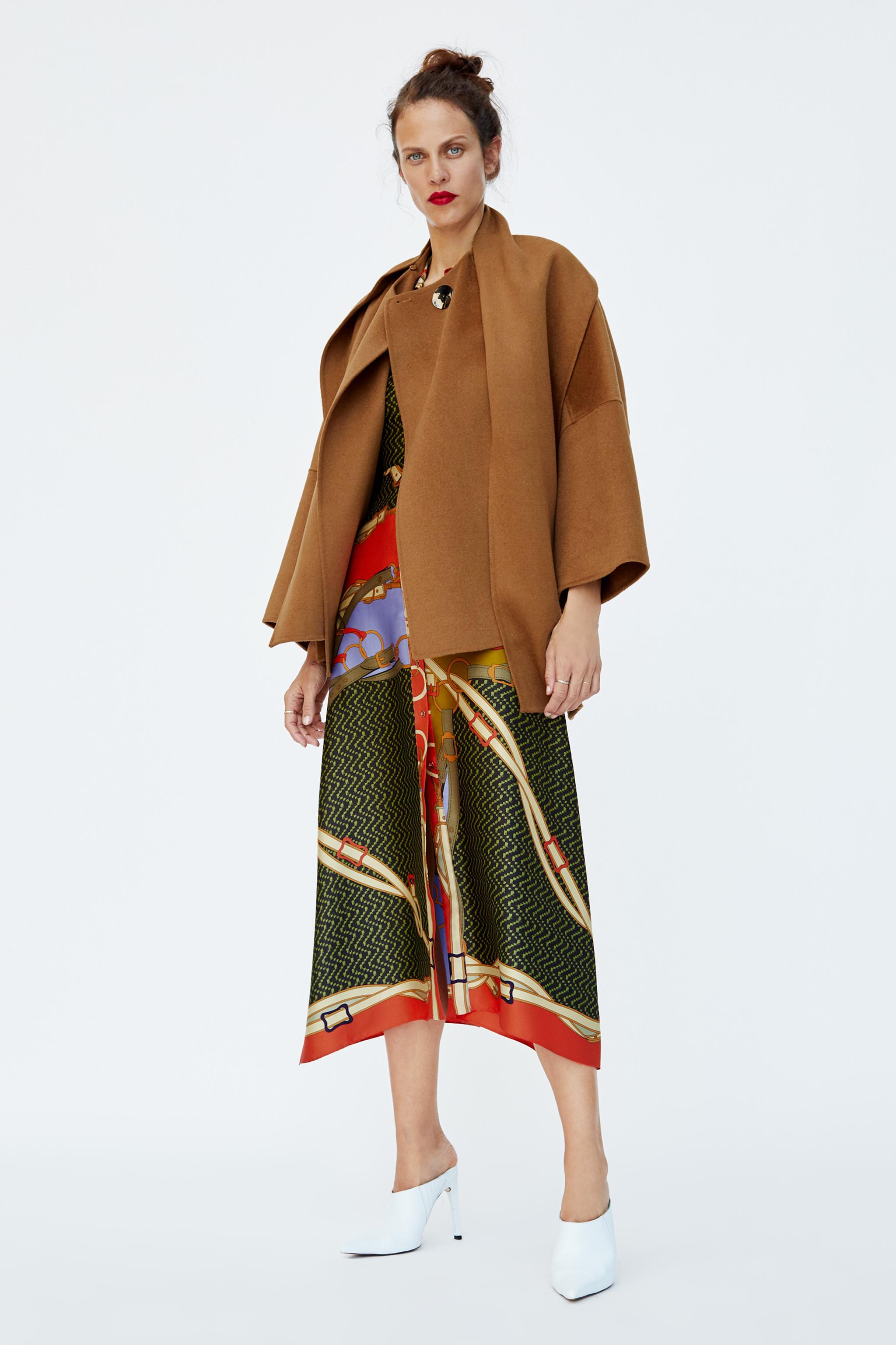 Zara CAPE COAT WITH SCARF
