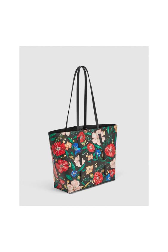 reversible floral print tote bag