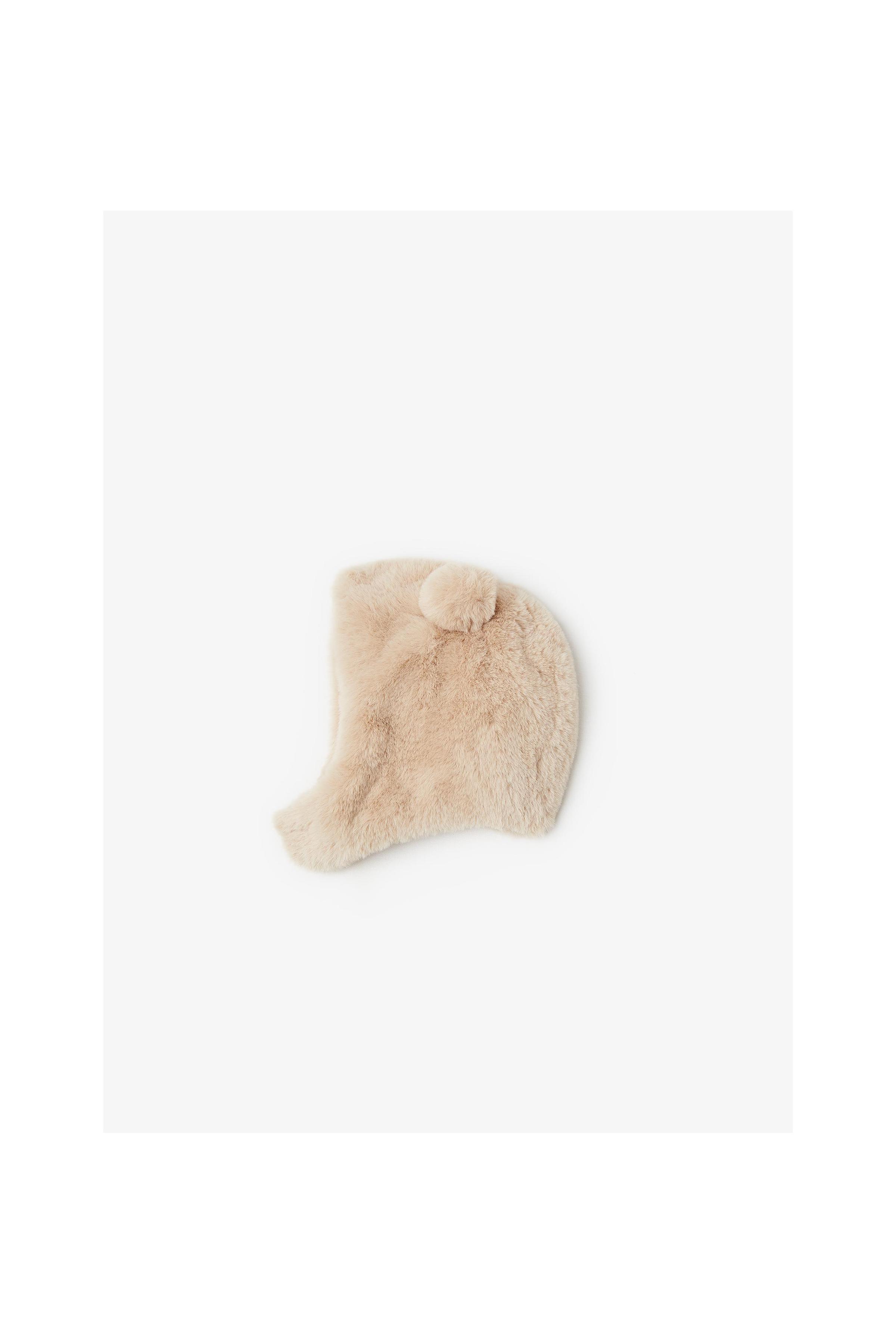 Zara FAUX FUR HAT WITH EARS