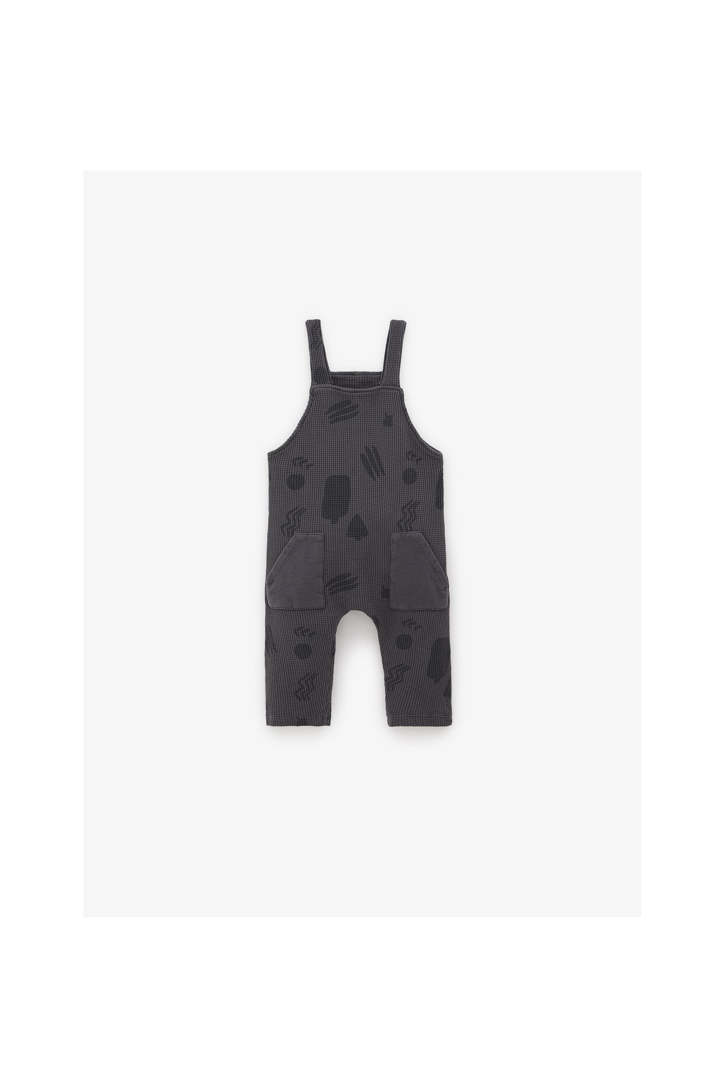Zara CONTRASTING WAFFLE KNIT OVERALLS