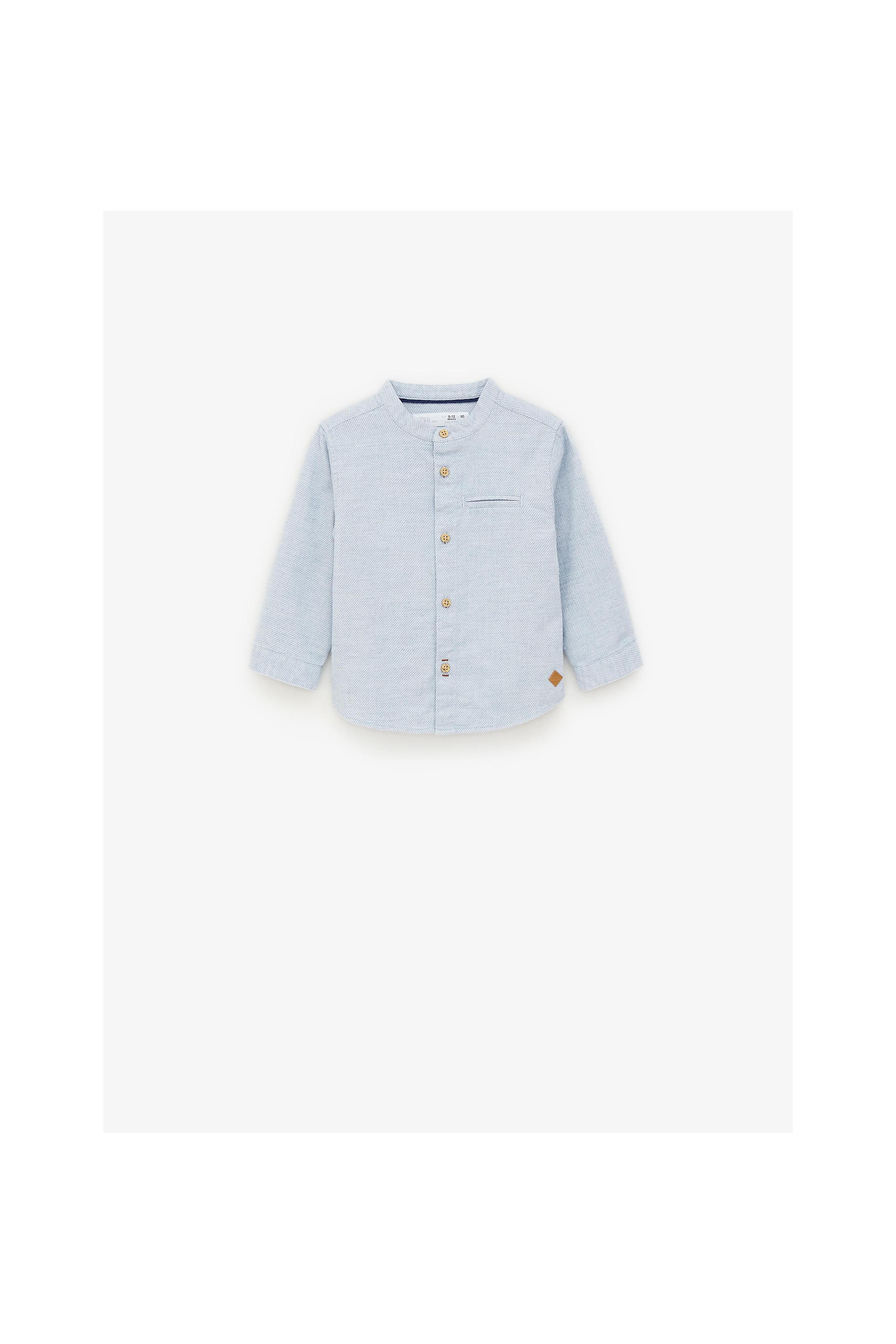 Zara BASIC TEXTURED WEAVE SHIRT