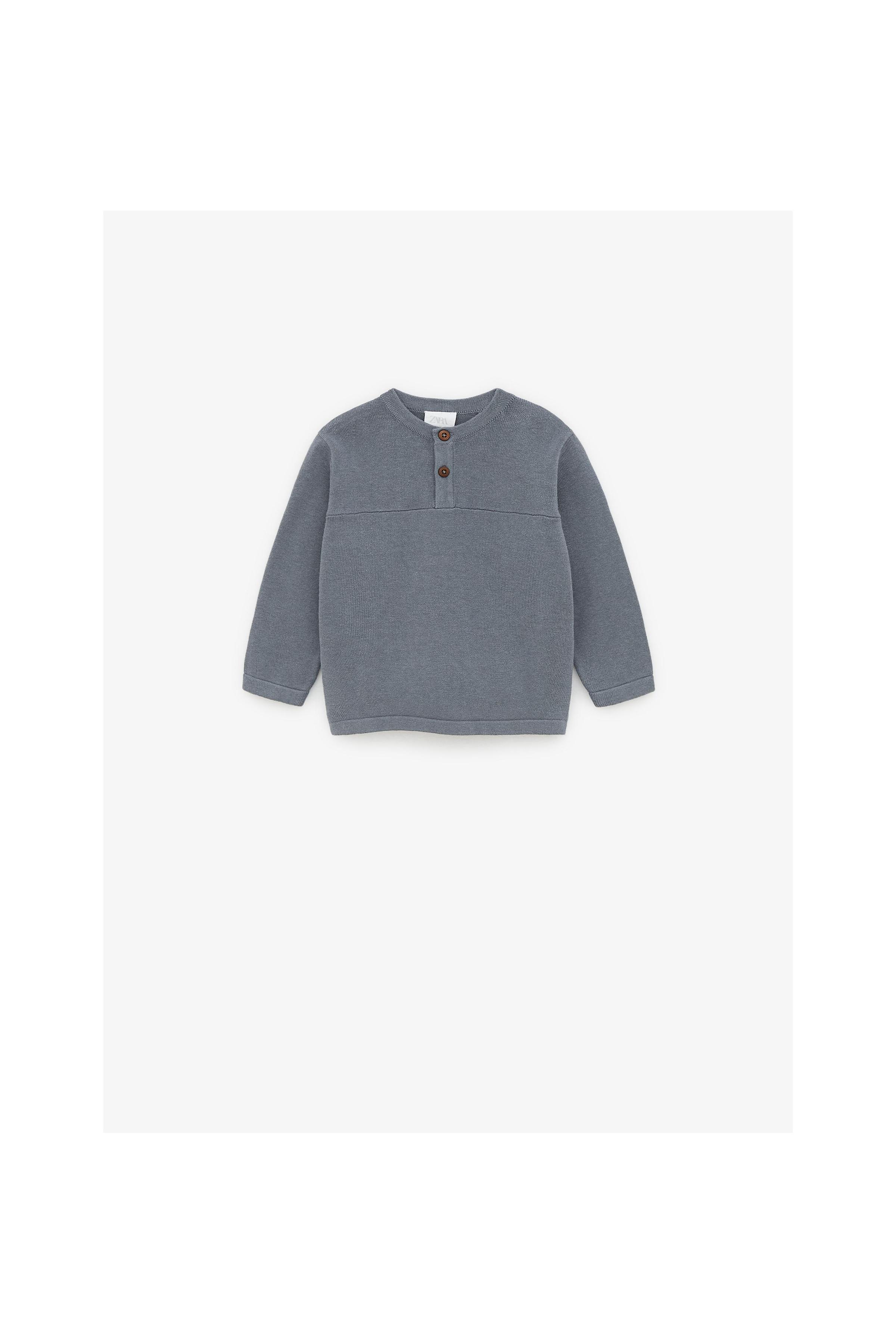 Zara KNIT HENLEY SWEATER