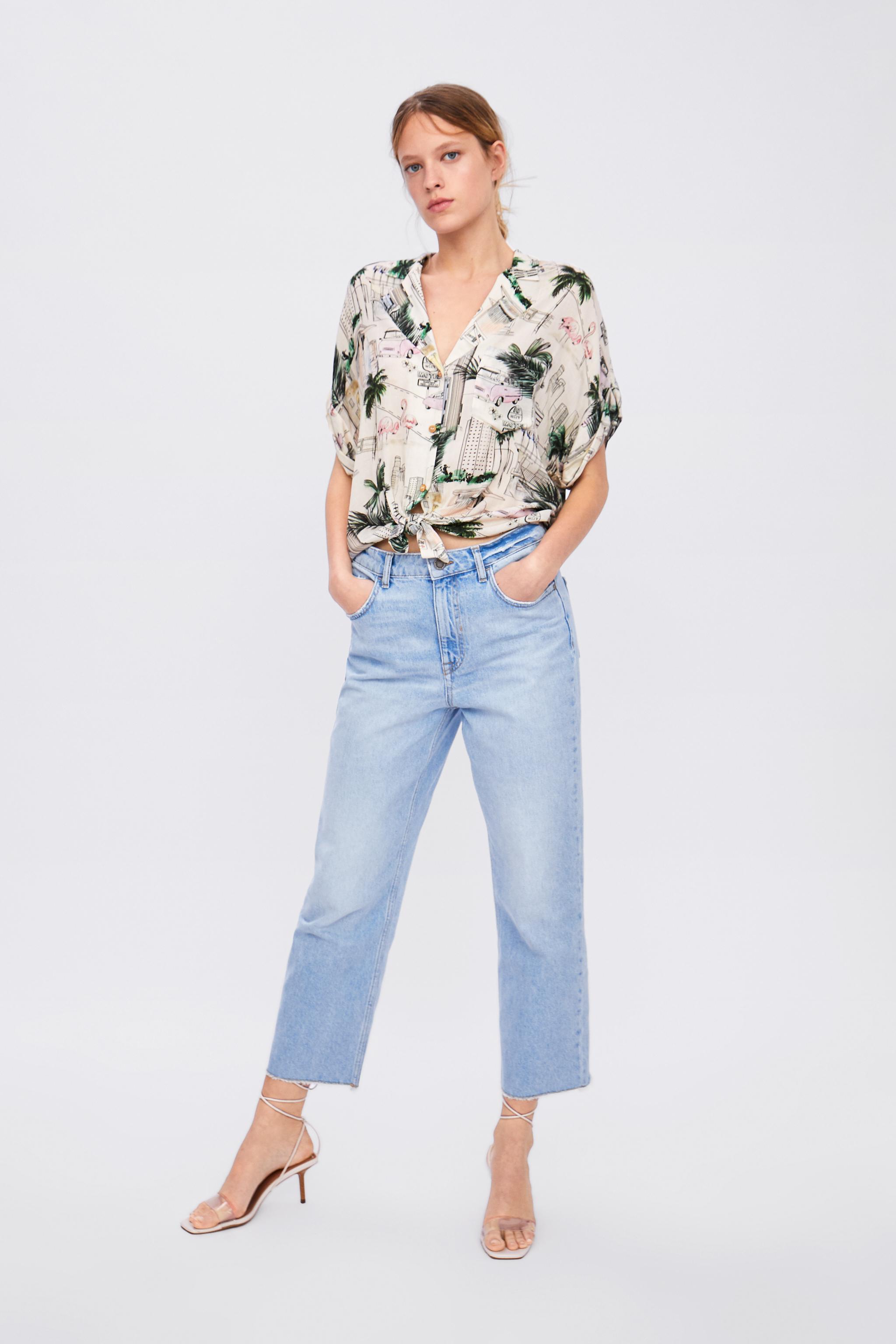 Zara Z1975 STRAIGHT CROPPED JEANS