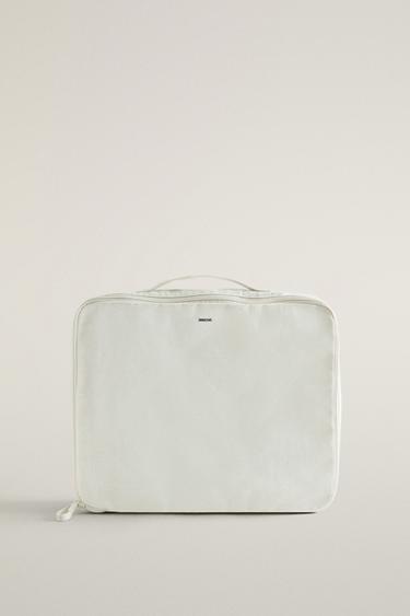 FABRIC TRAVEL ORGANIZER MAKEUP BAG — Off White 2