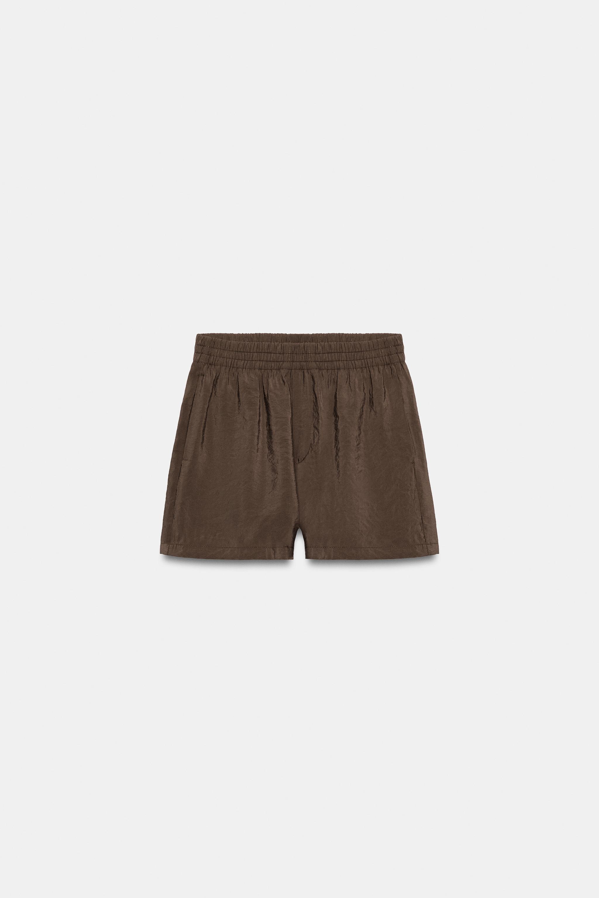 Женские шорты Zara FLOWY SHORTS WITH ELASTIC WAIST — фото 7