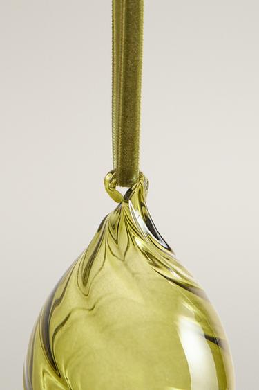 GLASS DROPLET CHRISTMAS TREE DECORATION — Green 2