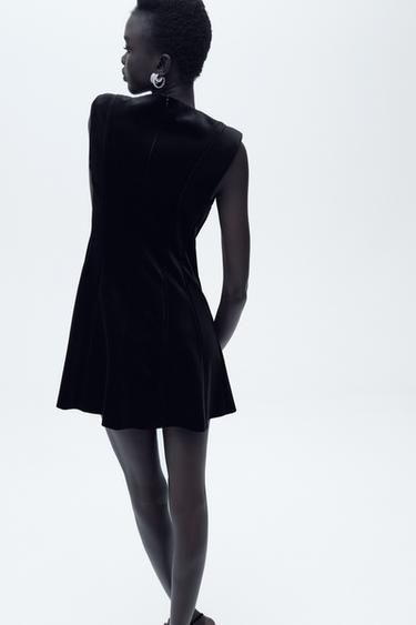 VELVET MINI DRESS - Black by Zara