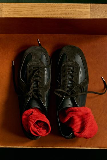 AARON LEVINE X ZARA LEATHER TRAINERS - Black by Zara