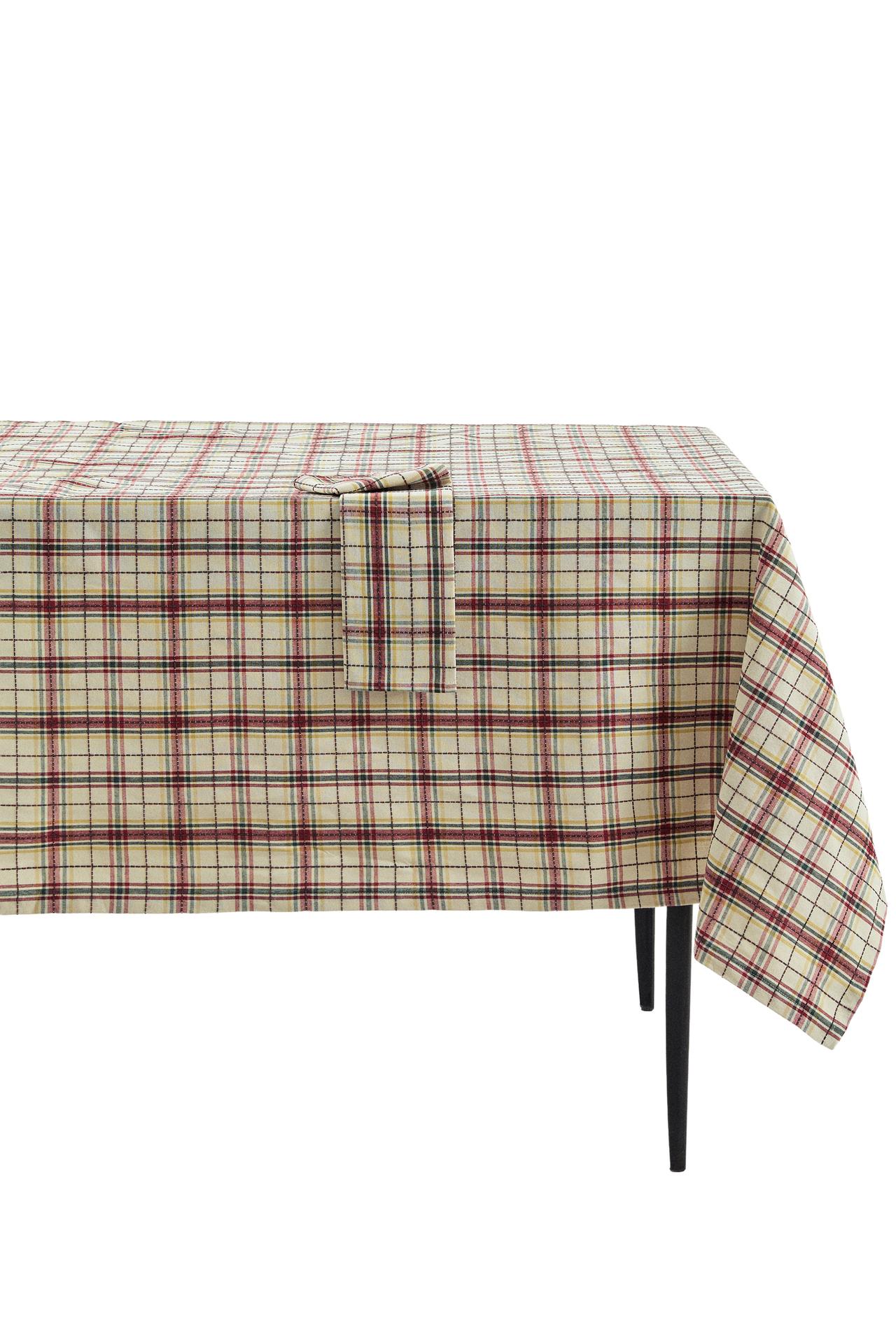 CHRISTMAS CHECK COTTON TABLECLOTH