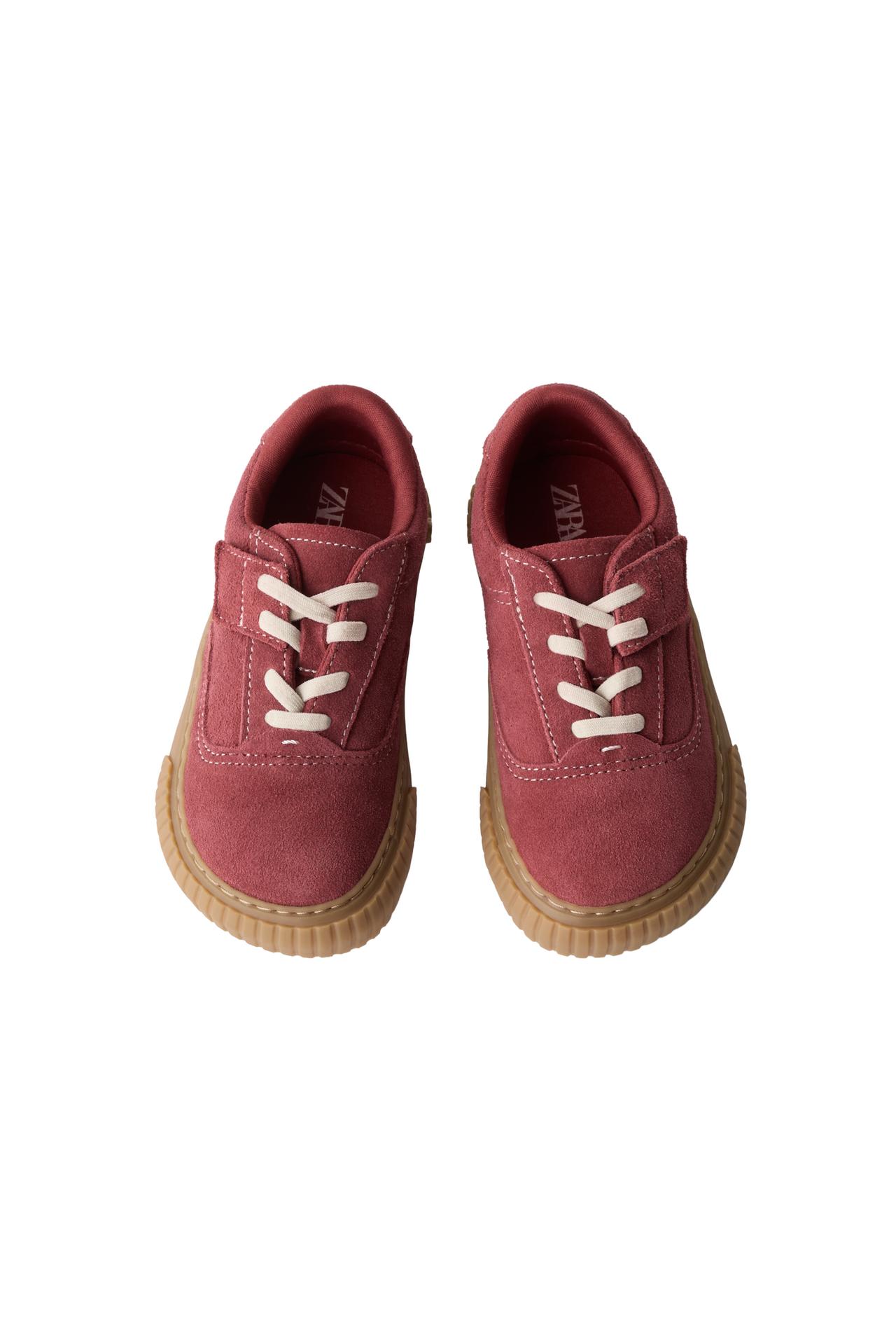 LEATHER BAREFOOT SNEAKERS — Raspberry Red
