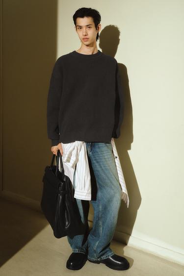 TEXTURED CHENILLE SWEATER - Grey by Zara