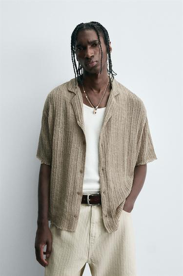 CAMISA DE MALHA COM ESTRUTURA - Cru da Zara
