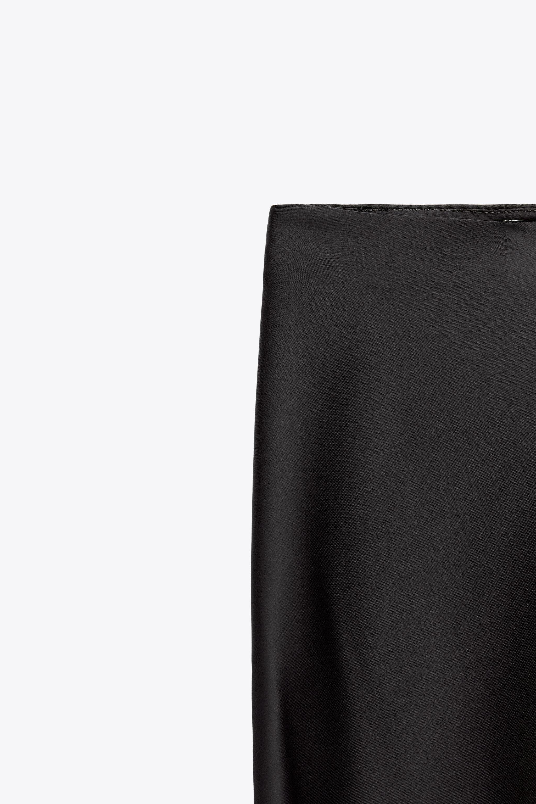SATIN EFFECT MIDI SKIRT - Burgundy | ZARA United States SATIN EFFECT MIDI SKIRT - Burgundy | ZARA United States