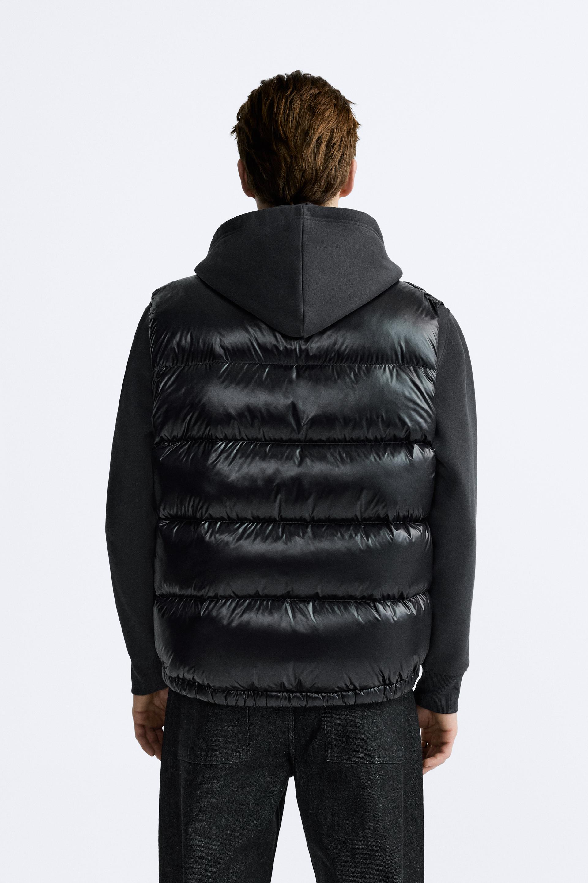 100% FEATHER FILL PUFFER JACKET - Black