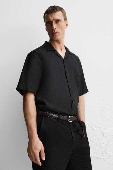 100% LINEN LIMITED EDITION SHIRT - Black by Zara - Image 4