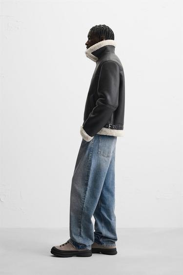 DOUBLE-FACED LEATHER EFFECT JACKET - Black by Zara - Image 3