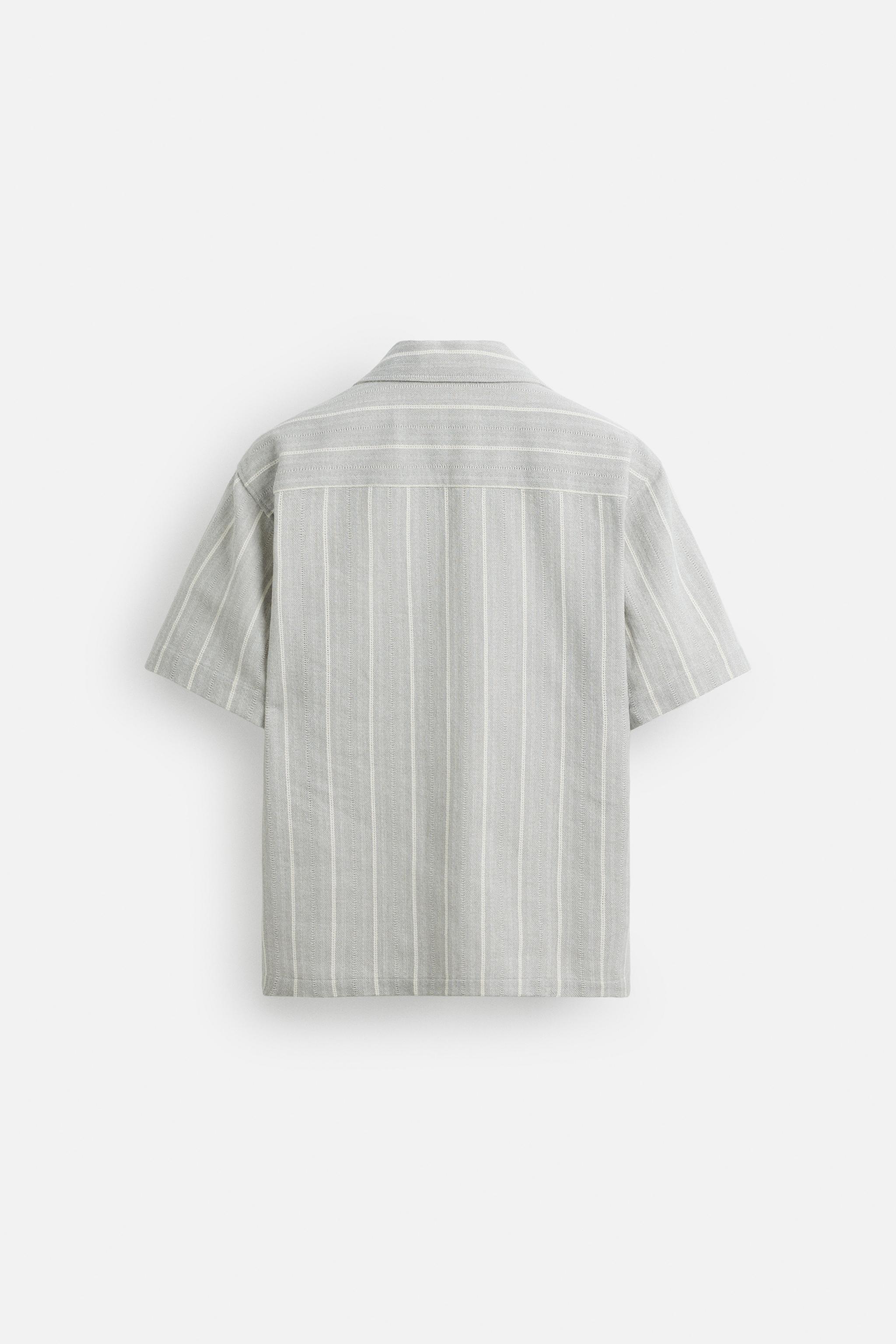 TEXTURED STRIPE SHIRT - Gray | ZARA United States