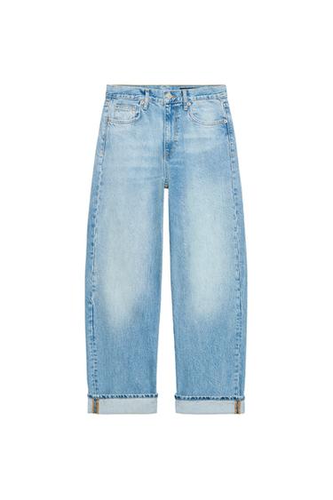 ZW COLLECTION BAGGY FIT JEANS MIT MITTELHOHEM BUND - Mittelblau von Zara