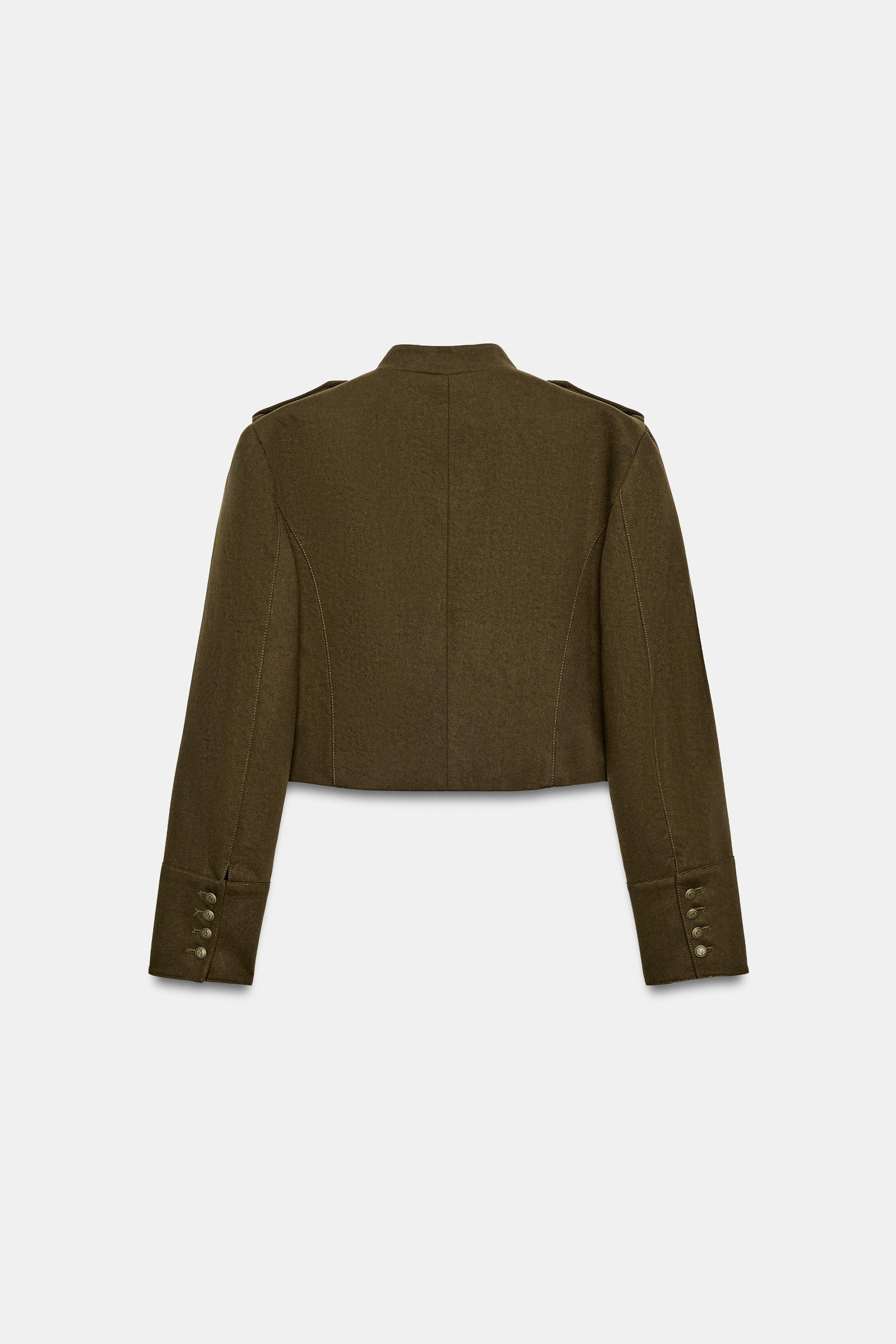 Zara KISA VATKALI BLAZER CEKET görsel 8