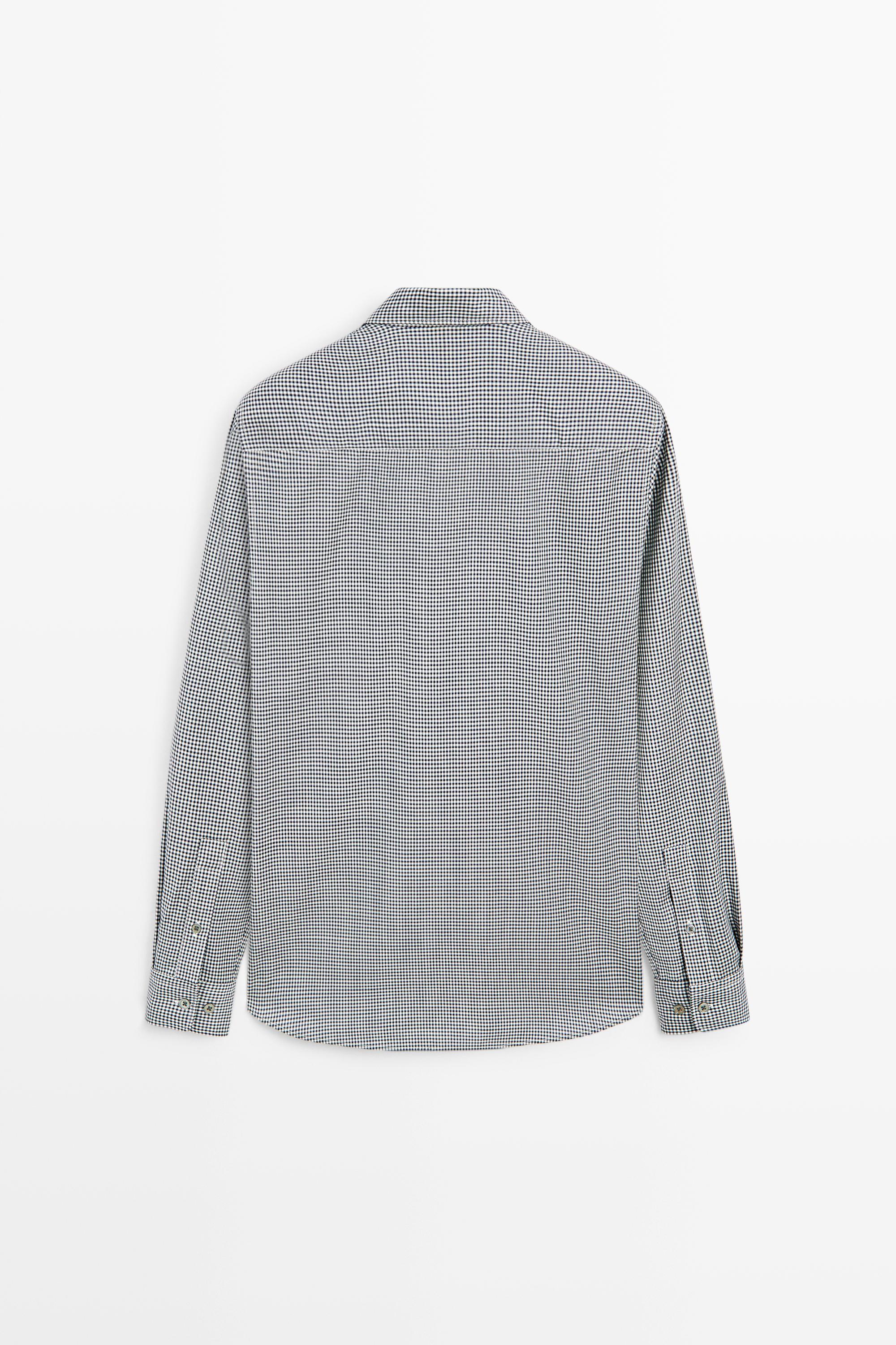 100% wool regular fit check shirt