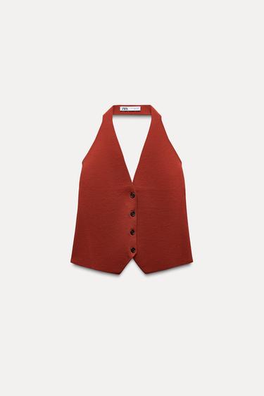 CHALECO PUNTO HALTER - Caldero de Zara