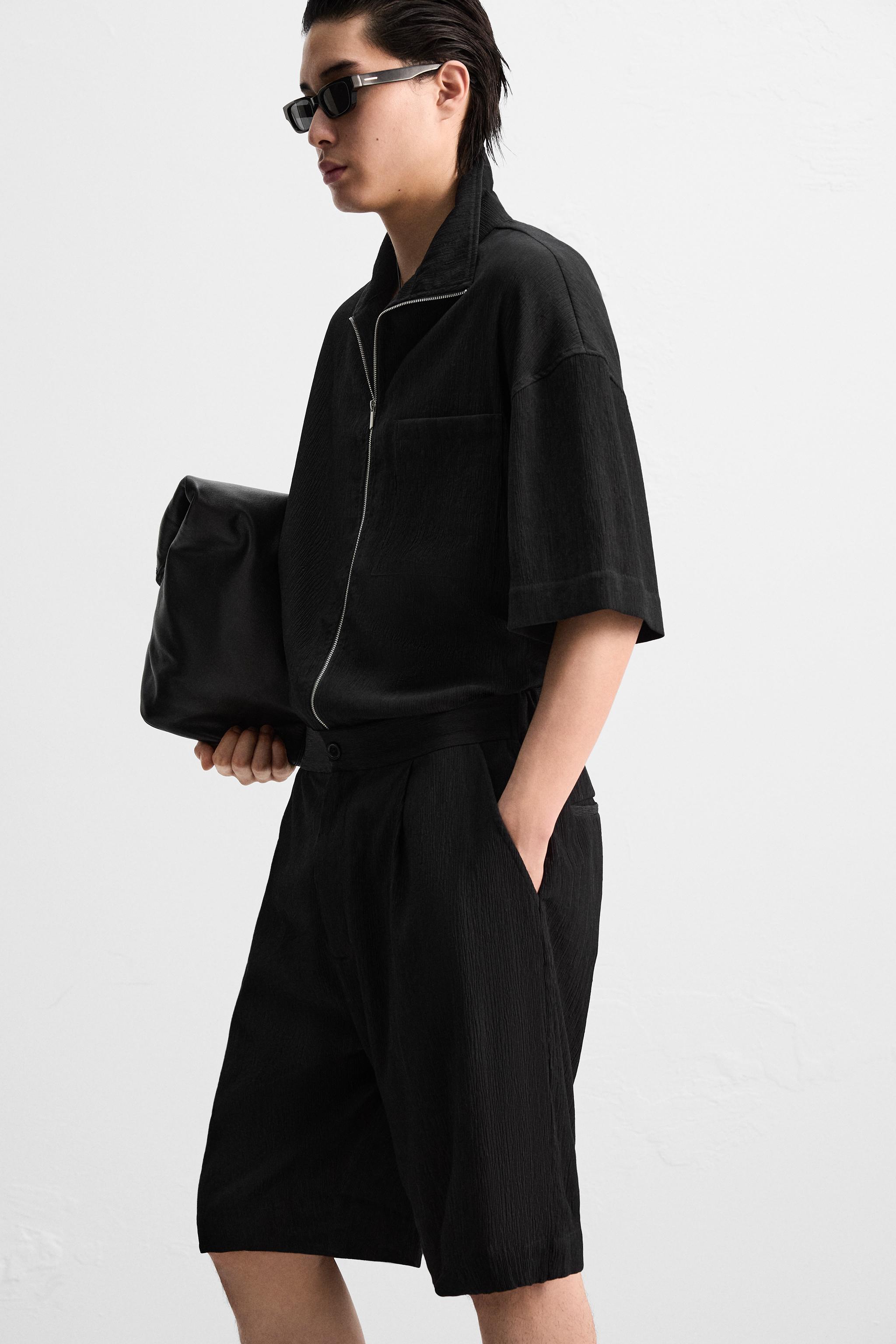 ZARA フロッキー加工バミューダパンツ 08062340427-a1.jpg?ts=