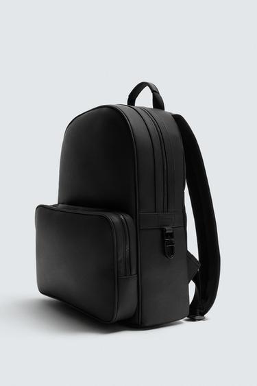 RUBBERISED TEXTURE BACKPACK - Black by Zara - Image 3