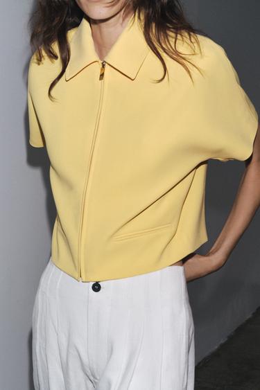 ZW COLLECTION CROPPED JACKET - Yellow by Zara