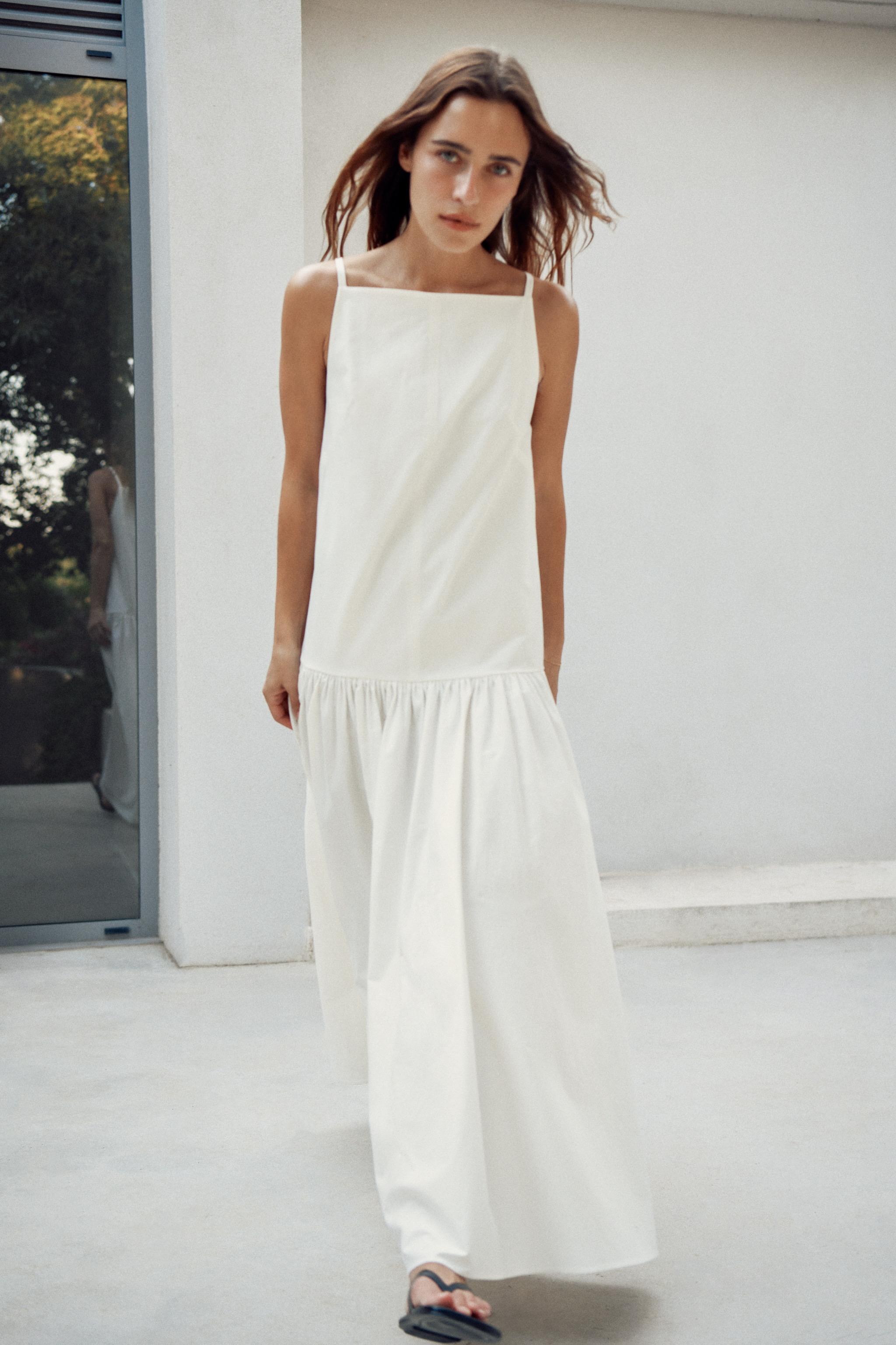 ZW COLLECTION PLEATED DRESS — White