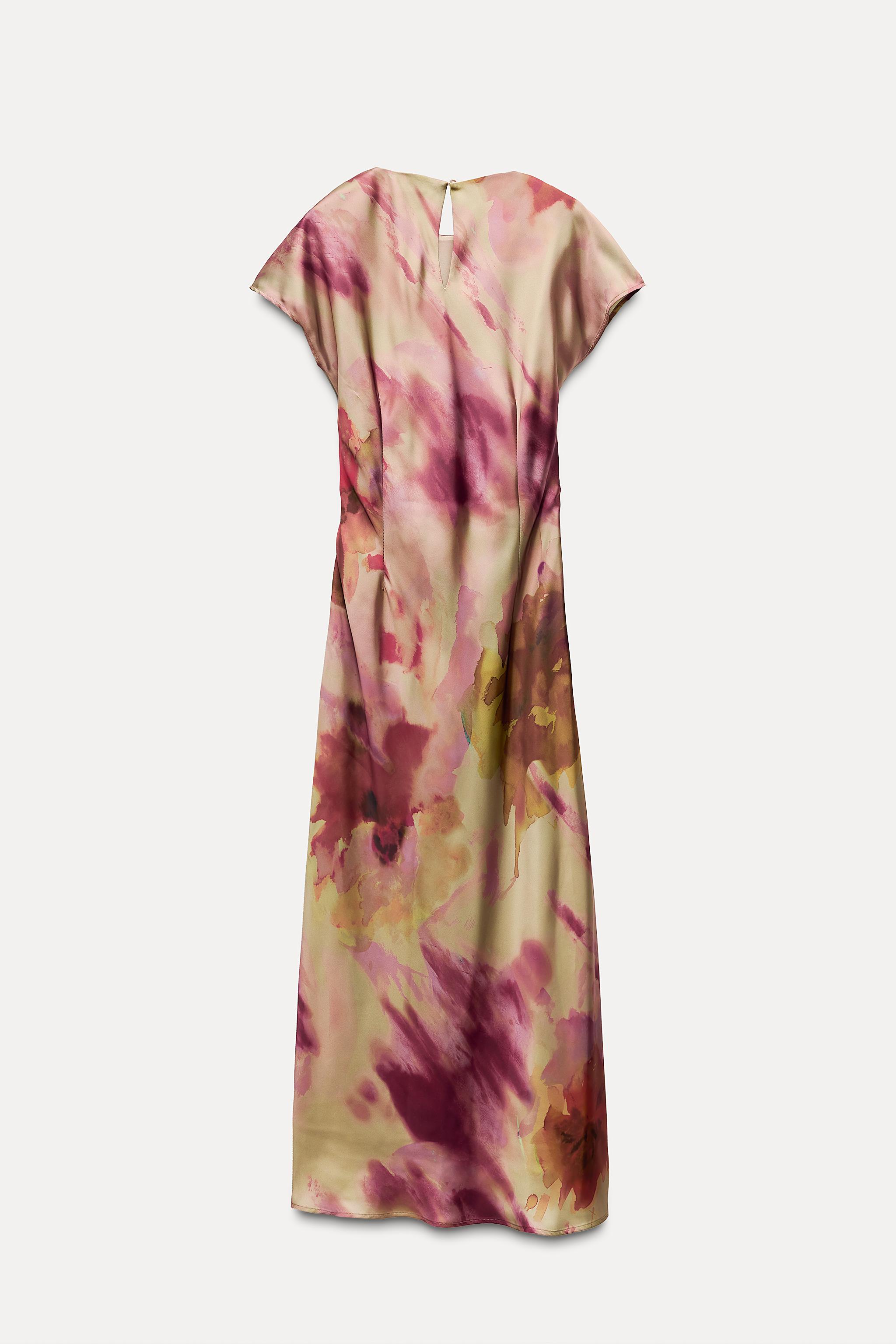 Zara Tie-Dye Batik Satin Tunic factory Top