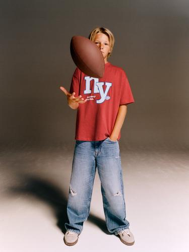 CAMISETA VARSITY - Rojo de Zara