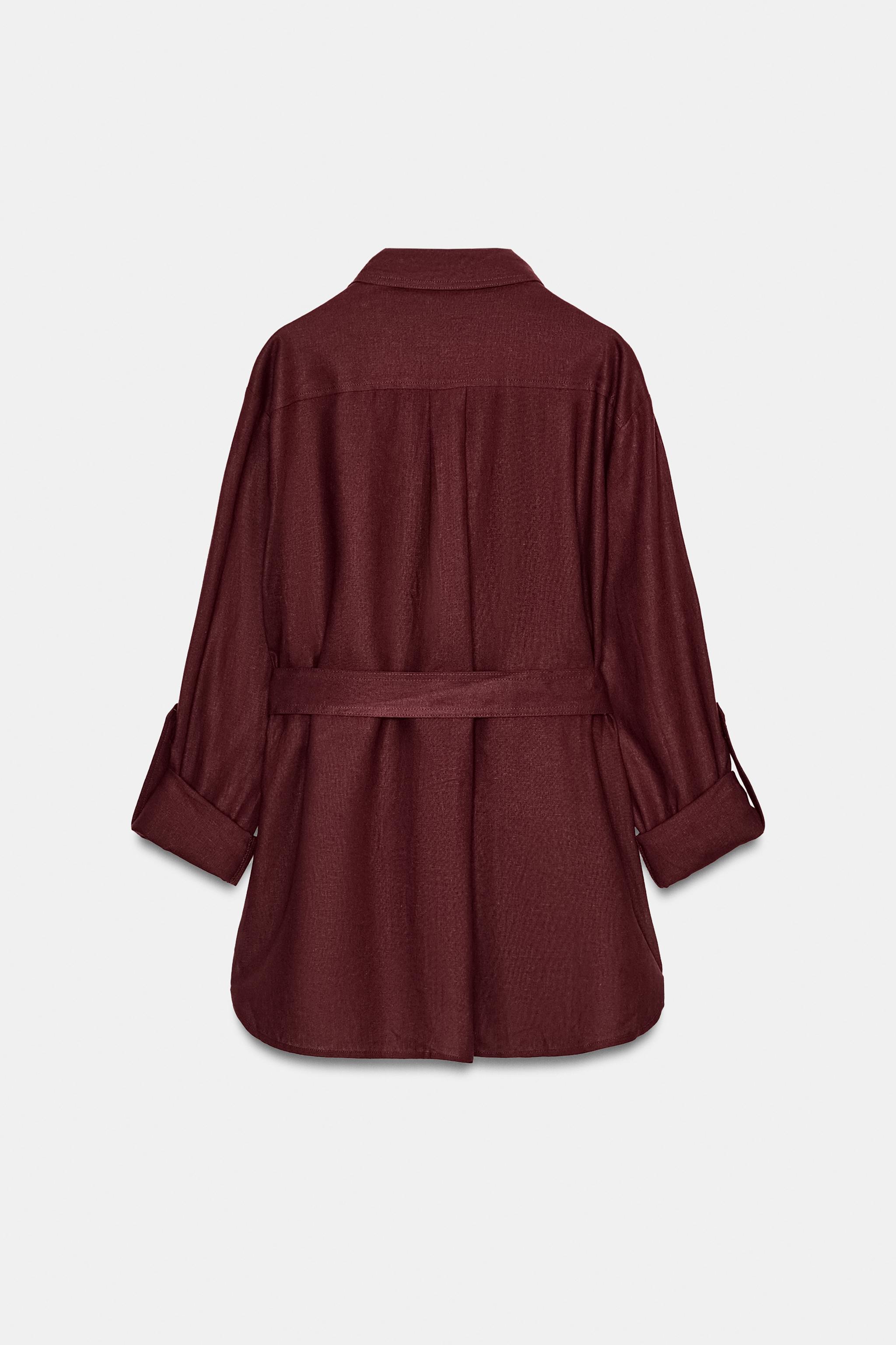 BELTED LINEN SAFARI JACKET