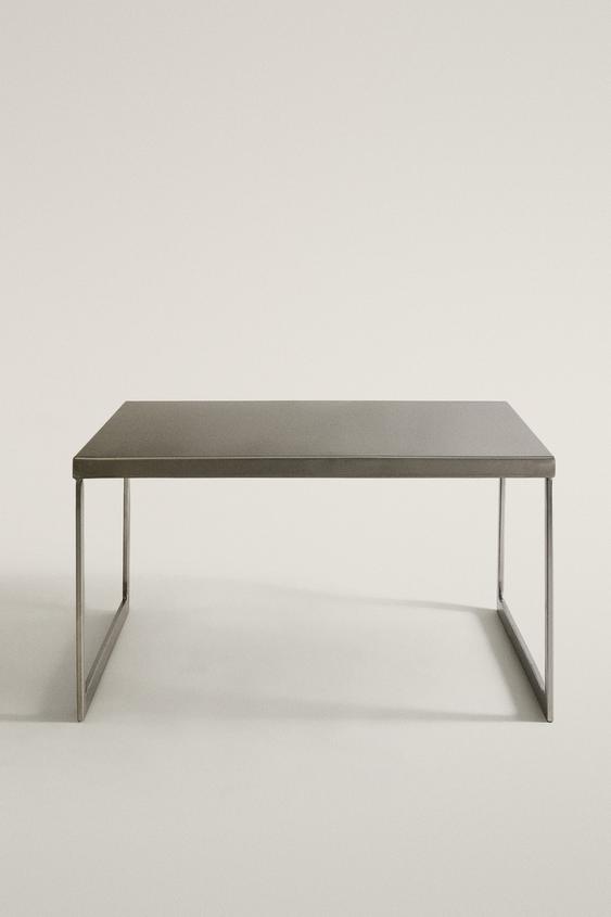 SQUARE STAINLESS STEEL SIDE TABLE - Silver by Zara - Image 0