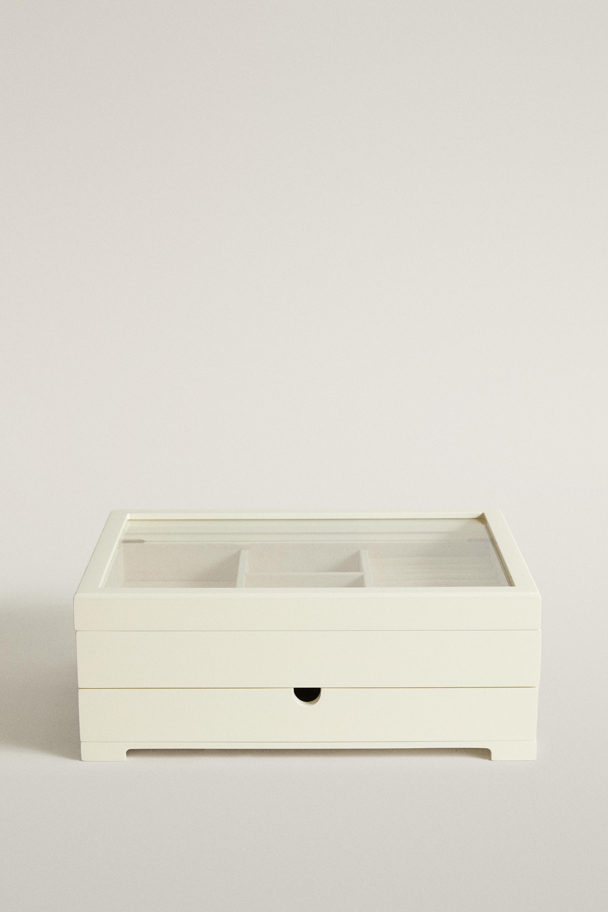 LACQUERED JEWELRY BOX WITH A DRAWER AND LID