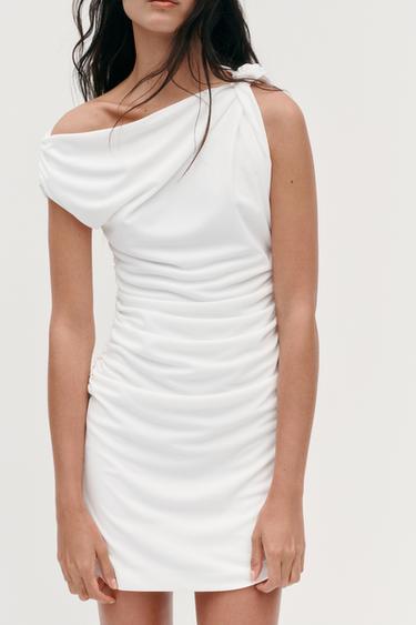 ASYMMETRIC SHORT DRESS - White by Zara