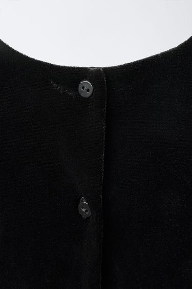 COMBINAISON LONGUE EN VELOURS AVEC NOEUD - Noir de Zara - Image 3